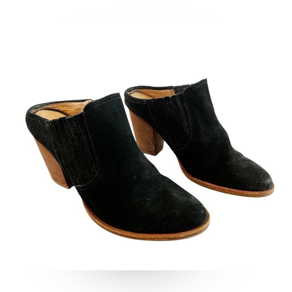 Steve Madden Black Mertta Suede Slip On Heel Boot Mule Womens Size 6